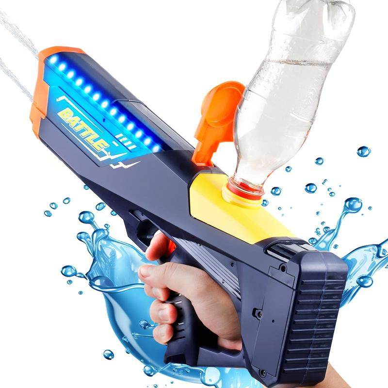 Electric Water Shooter with LED Lights, Powerful Squirt Blaster Toy for Kids & Adults, 26-35Ft Range, Waterproof, Ideal for Pool, Outdoor Fun